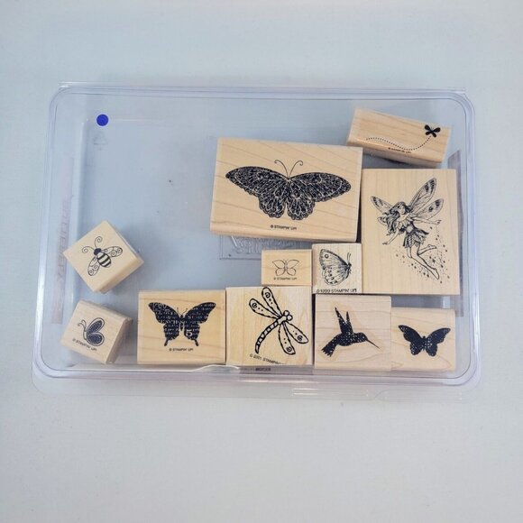 Stamp Lot Wood Butterfly Bird Fairy Dragonfly Bee Baby Bundle Of Joy Clear Baby - Picture 6 of 16